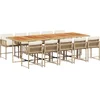 Image de vidaXL - 11-delige - Tuinset - met - kussens - poly - rattan - beige