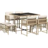 Image de vidaXL - 9-delige - Tuinset - met - kussens - poly - rattan - beige