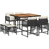 Image de vidaXL - 9-delige - Tuinset - poly - rattan - zwart