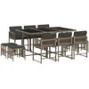 Image de vidaXL - 11-delige - Tuinset - met - kussens - poly - rattan - grijs