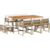 Image de vidaXL - 11-delige - Tuinset - met - kussens - poly - rattan - beige