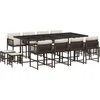 Image de vidaXL - 13-delige - Tuinset - met - kussens - poly - rattan - bruin