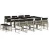 Image de vidaXL - 13-delige - Tuinset - met - kussens - poly - rattan - lichtgrijs