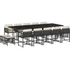 Image de vidaXL - 15-delige - Tuinset - met - kussens - poly - rattan - zwart