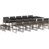 Image de vidaXL - 15-delige - Tuinset - met - kussens - poly - rattan - grijs