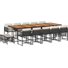 Image de vidaXL - 15-delige - Tuinset - met - kussens - poly - rattan - zwart