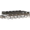 Image de vidaXL - 17-delige - Tuinset - met - kussens - poly - rattan - grijs
