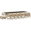 Image de vidaXL - 17-delige - Tuinset - met - kussens - poly - rattan - beige