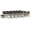 Image de vidaXL - 17-delige - Tuinset - met - kussens - poly - rattan - lichtgrijs