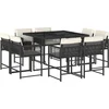 Image de vidaXL - 9-delige - Tuinset - poly - rattan - zwart