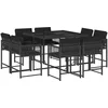 Image de vidaXL - 9-delige - Tuinset - poly - rattan - zwart