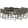 Image de vidaXL - 9-delige - Tuinset - met - kussens - poly - rattan - grijs