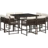 Image de vidaXL - 9-delige - Tuinset - met - kussens - poly - rattan - bruin