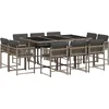 Image de vidaXL - 11-delige - Tuinset - met - kussens - poly - rattan - grijs
