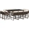 Image de vidaXL - 11-delige - Tuinset - met - kussens - poly - rattan - bruin