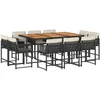 Image de vidaXL - 11-delige - Tuinset - met - kussens - poly - rattan - zwart