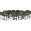 Image de vidaXL - 13-delige - Tuinset - met - kussens - poly - rattan - grijs