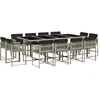 Image de vidaXL - 13-delige - Tuinset - met - kussens - poly - rattan - lichtgrijs