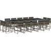 Image de vidaXL - 15-delige - Tuinset - met - kussens - poly - rattan - grijs