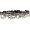 Image de vidaXL - 15-delige - Tuinset - met - kussens - poly - rattan - lichtgrijs