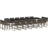 Image de vidaXL - 17-delige - Tuinset - met - kussens - poly - rattan - grijs