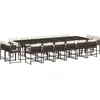 Image de vidaXL - 17-delige - Tuinset - met - kussens - poly - rattan - bruin