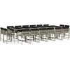 Image de vidaXL - 17-delige - Tuinset - met - kussens - poly - rattan - lichtgrijs