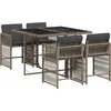 Image de vidaXL - 5-delige - Tuinset - met - kussens - poly - rattan - grijs