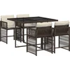 Image de vidaXL - 5-delige - Tuinset - met - kussens - poly - rattan - bruin