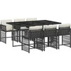 Image de vidaXL - 7-delige - Tuinset - met - kussens - poly - rattan - zwart