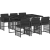 Image de vidaXL - 7-delige - Tuinset - met - kussens - poly - rattan - zwart