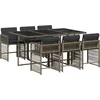 Image de vidaXL - 7-delige - Tuinset - met - kussens - poly - rattan - grijs