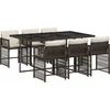 Image de vidaXL - 7-delige - Tuinset - met - kussens - poly - rattan - bruin