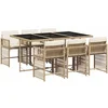 Image de vidaXL - 7-delige - Tuinset - met - kussens - poly - rattan - beige