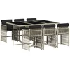 Image de vidaXL - 7-delige - Tuinset - met - kussens - poly - rattan - grijs