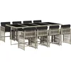 Image de vidaXL - 9-delige - Tuinset - met - kussens - poly - rattan - lichtgrijs