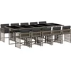 Image de vidaXL - 11-delige - Tuinset - met - kussens - poly - rattan - grijs