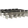 Image de vidaXL - 11-delige - Tuinset - met - kussens - poly - rattan - lichtgrijs