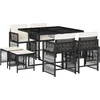 Image de vidaXL - 9-delige - Tuinset - poly - rattan - zwart