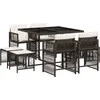 Image de vidaXL - 9-delige - Tuinset - met - kussens - poly - rattan - bruin