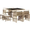 Image de vidaXL - 9-delige - Tuinset - met - kussens - poly - rattan - beige