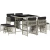 Image de vidaXL - 9-delige - Tuinset - met - kussens - poly - rattan - lichtgrijs
