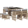 Image de vidaXL - 9-delige - Tuinset - met - kussens - poly - rattan - gemengd - beige