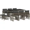 Image de vidaXL - 11-delige - Tuinset - met - kussens - poly - rattan - grijs
