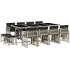 Image de vidaXL - 13-delige - Tuinset - met - kussens - poly - rattan - lichtgrijs