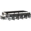 Image de vidaXL - 15-delige - Tuinset - met - kussens - poly - rattan - zwart