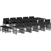 Image de vidaXL - 15-delige - Tuinset - met - kussens - poly - rattan - zwart