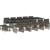 Image de vidaXL - 15-delige - Tuinset - met - kussens - poly - rattan - grijs