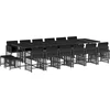 Image de vidaXL - 17-delige - Tuinset - met - kussens - poly - rattan - zwart