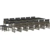 Image de vidaXL - 17-delige - Tuinset - met - kussens - poly - rattan - grijs